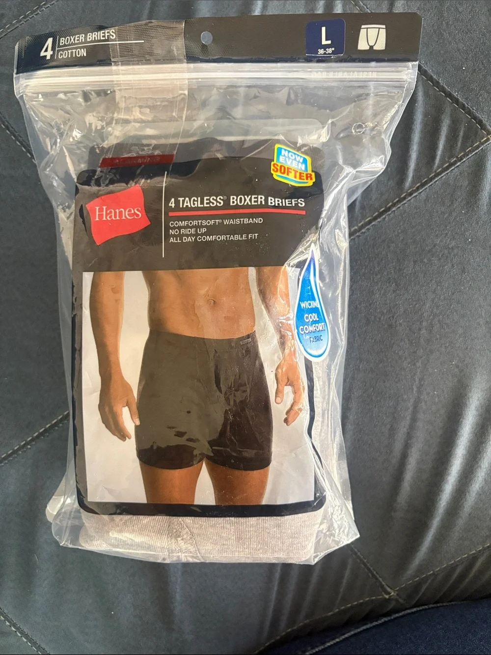 Hanes Men's Tagless Boxer Briefs - Black (4 Pack)